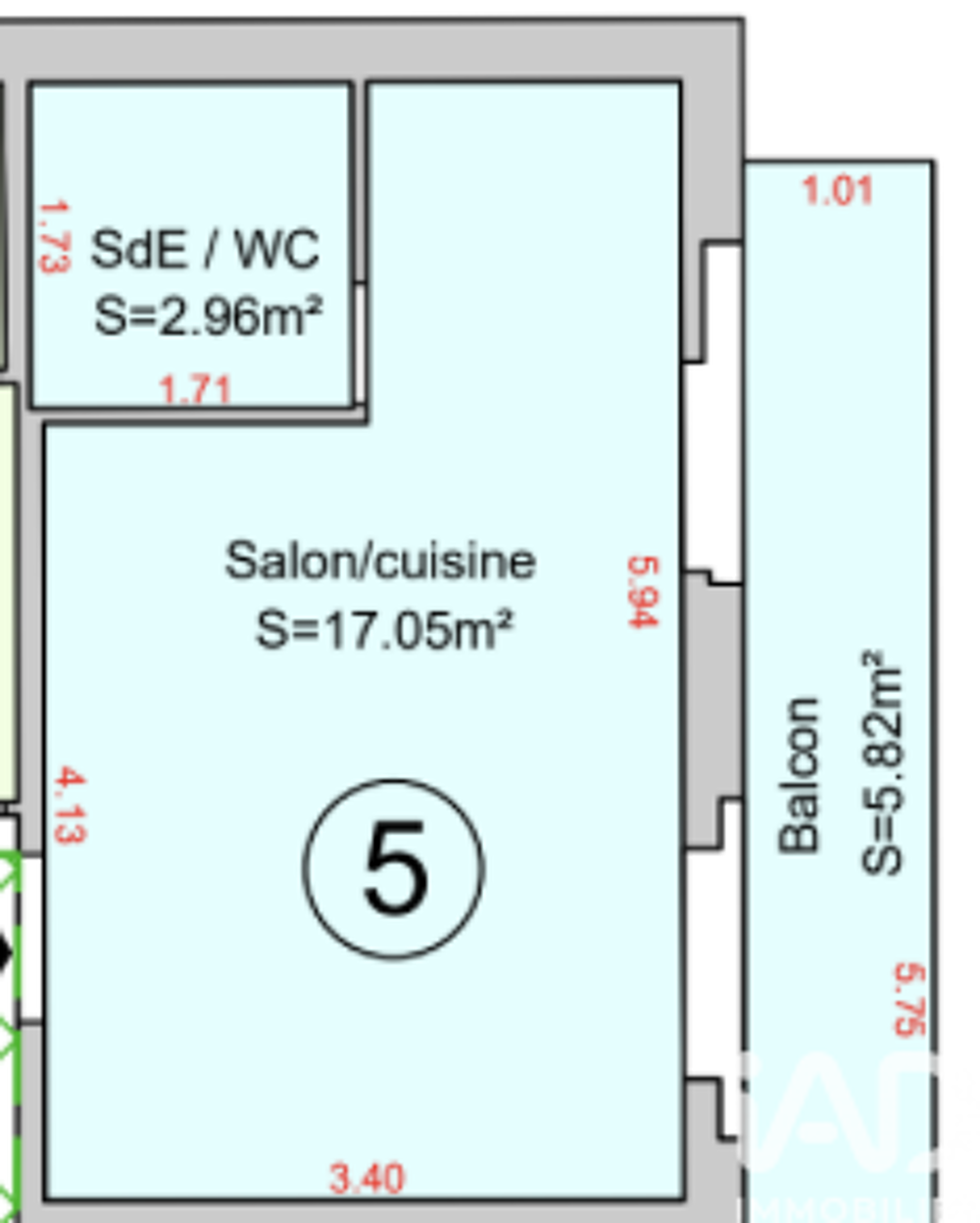 Vente Studio 1 pièce