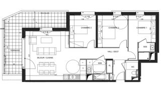  Appartement à vendre 4 pièces 83 m²