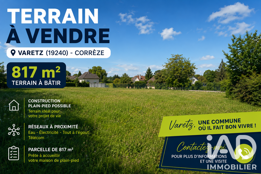 Vente Terrain Vente Terrain 817 m&sup2; Varetz