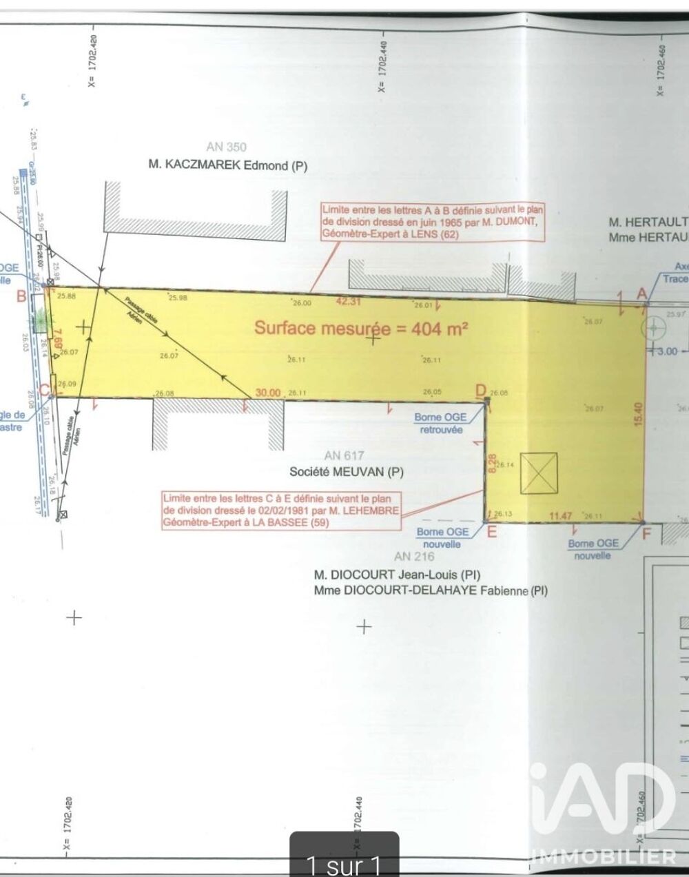 Vente Terrain Vente Terrain 404 m&sup2; Evin malmaison
