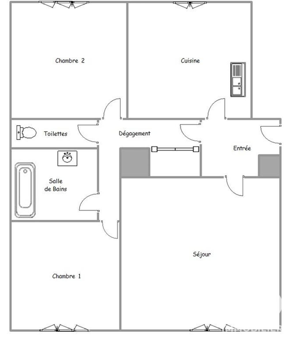 Vente Appartement 3 pièces