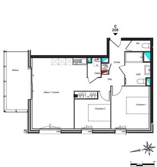  Appartement à vendre 3 pièces 62 m²