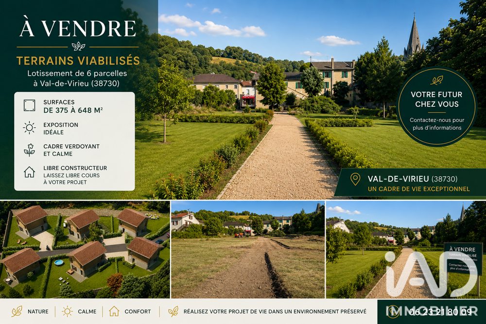 Vente Terrain Vente Terrain à bâtir 375 m&sup2; Val-de-virieu