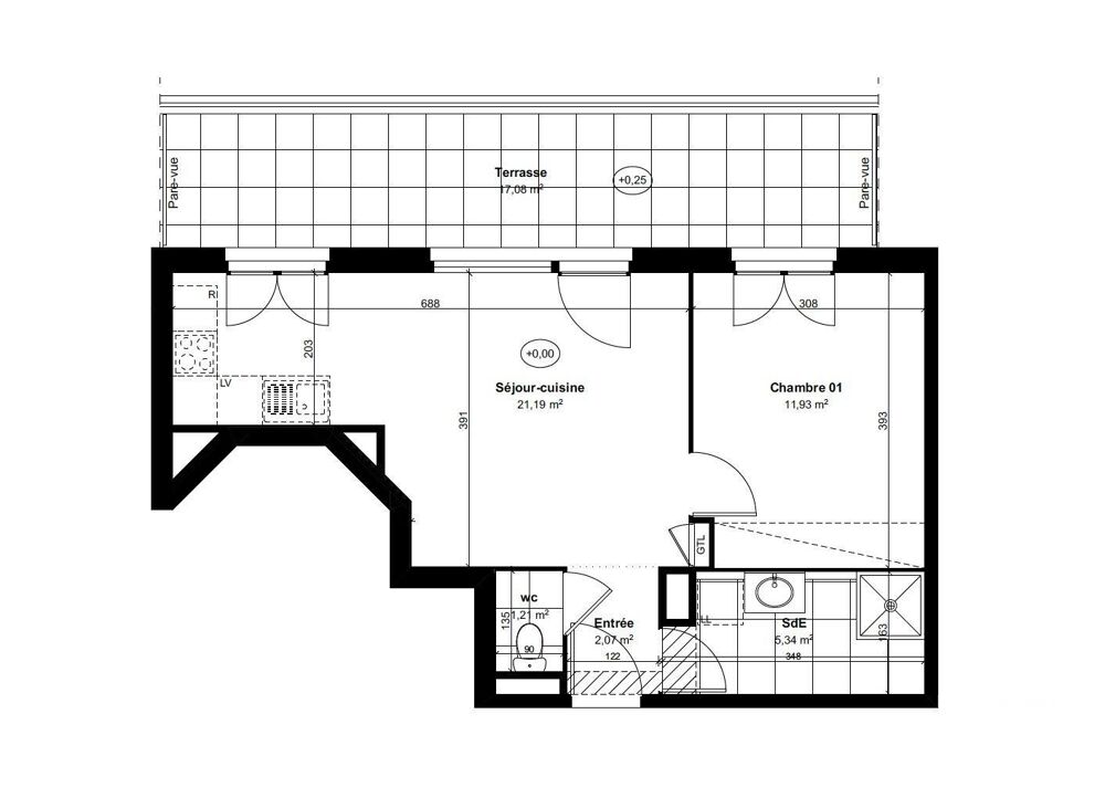 Vente Appartement 2 pièces