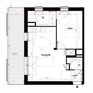  Appartement à vendre 2 pièces 43 m²
