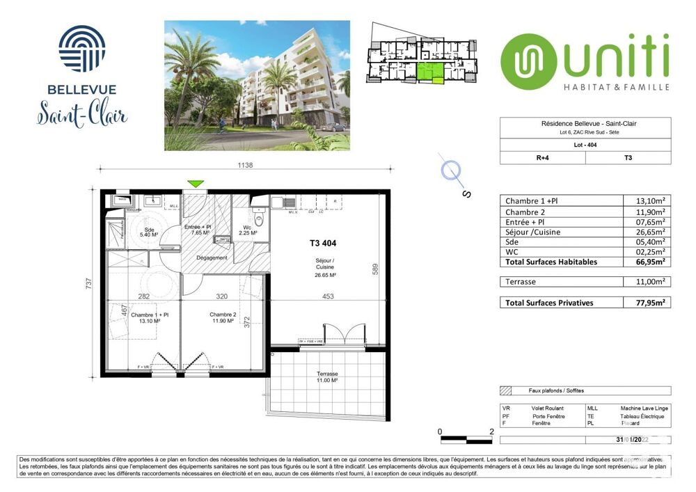 Vente Appartement 3 pièces