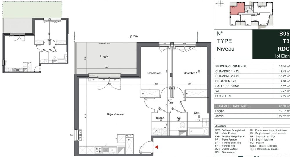 Vente Appartement 3 pièces