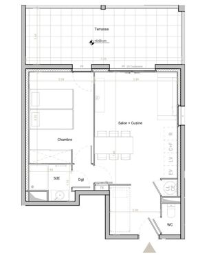  Appartement à vendre 2 pièces 45 m²