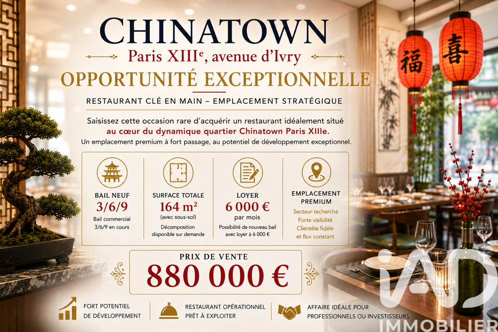   Vente Restaurant 160 m&sup2; 