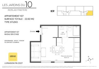 Appartement à vendre 1 pièce 23 m²