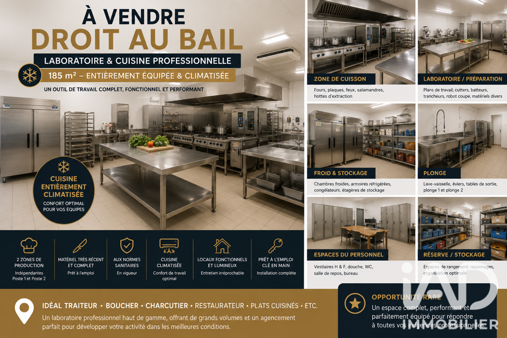   Vente Local commercial 185 m&sup2; 