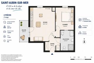  Appartement à vendre 2 pièces 42 m²