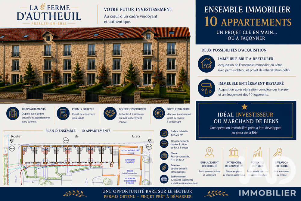 Vente Immeuble Vente Immeuble 634 m&sup2; Presles-en-brie