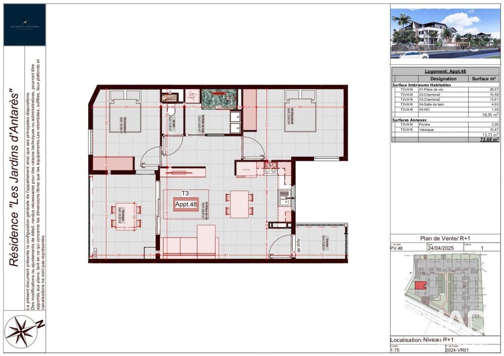 Vente Appartement 3 pièces