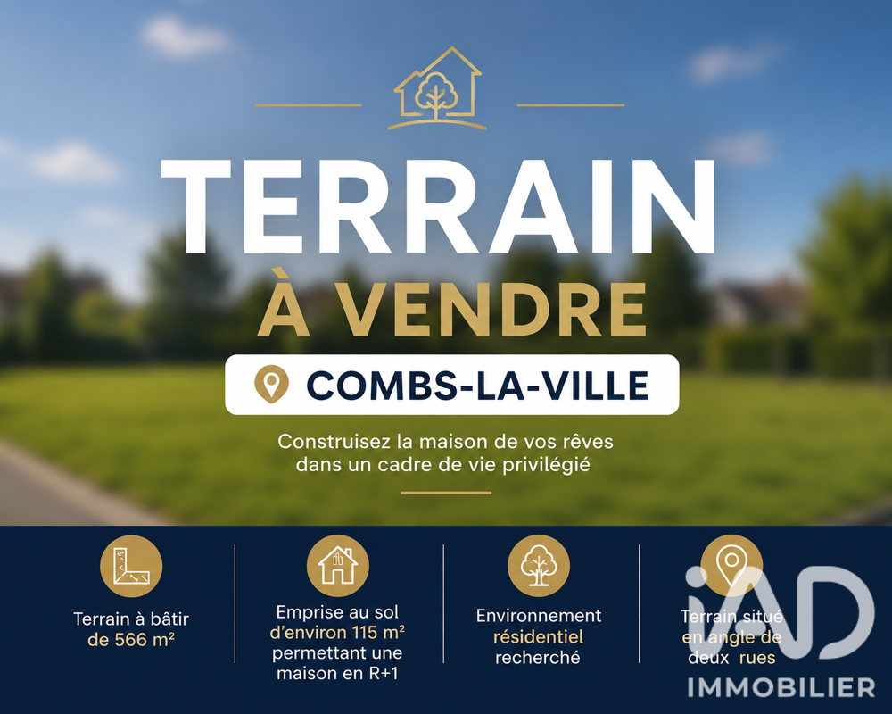Vente Terrain Vente Terrain 566 m&sup2; Combs-la-ville