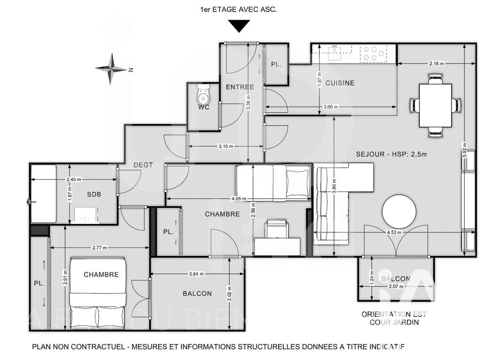 Vente Appartement 3 pièces