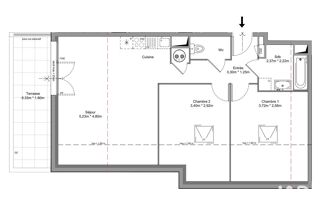  Appartement à vendre 3 pièces 59 m²
