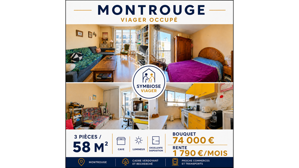 Appartement 3 pièces 58 m² · à Montrouge · 58 m² · 74 000 €