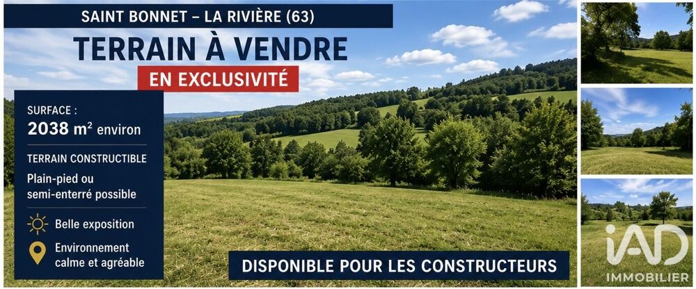 Vente Terrain Vente Terrain 2 038 m&sup2; Saint bonnet la riviere