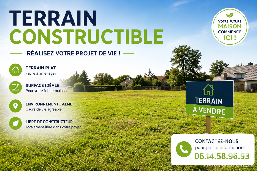 Vente Terrain Vente Terrain à bâtir 194 m&sup2; Neuilly-plaisance