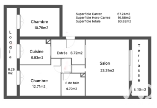  Appartement à vendre 3 pièces 67 m²