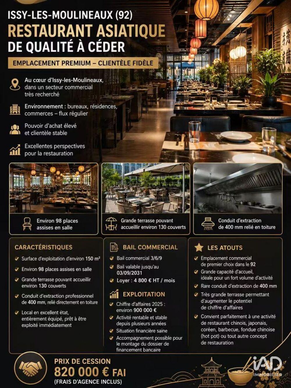   Vente Restaurant 150 m&sup2; 