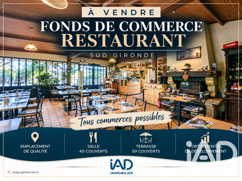 Vente Restaurant 144 m&sup2; 110000 33210 Coimères