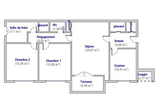  Appartement à vendre 3 pièces 77 m²