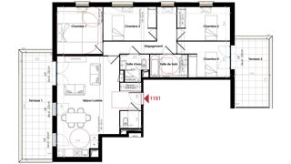  Appartement � vendre 5 pi�ces 98 m�