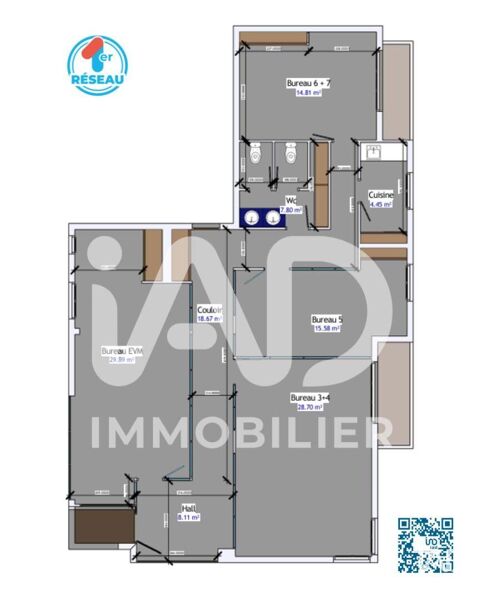 Vente Bureaux 127 m&sup2; 299000 25000 Besancon