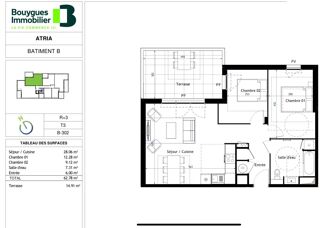  Appartement à vendre 3 pièces 63 m²
