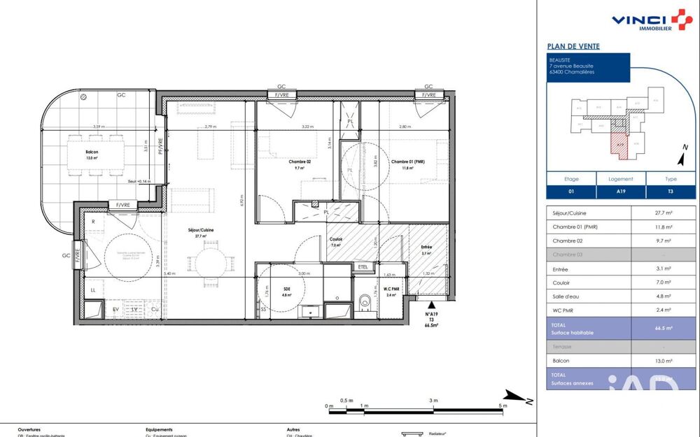 Vente Appartement 3 pièces