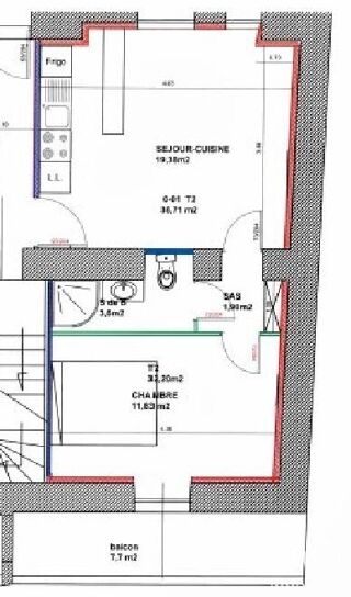  Appartement à louer 2 pièces 34 m²