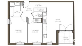  Appartement à vendre 3 pièces 61 m²
