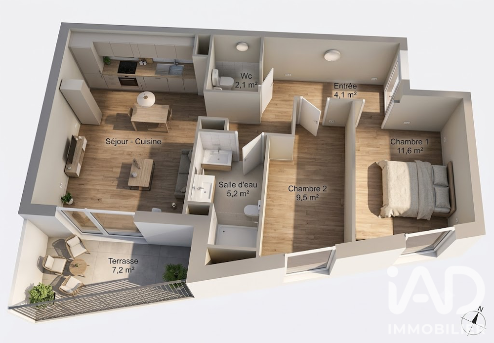 Vente Appartement Vente Appartement 3 pièces Castelnau-le-lez