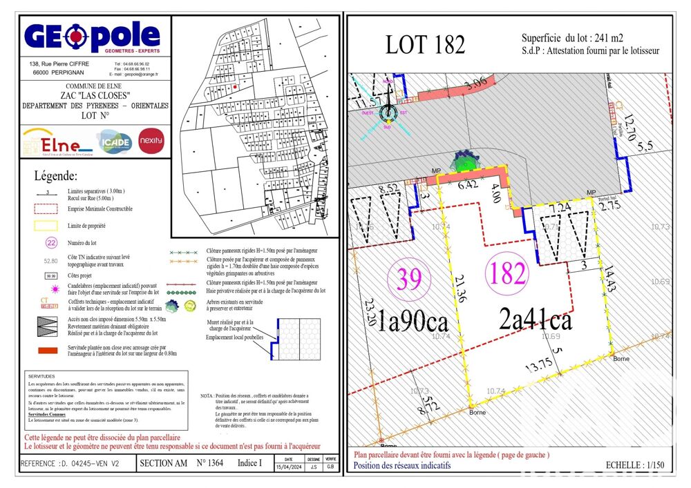 Vente Terrain Vente Terrain à bâtir 241 m&sup2; Elne
