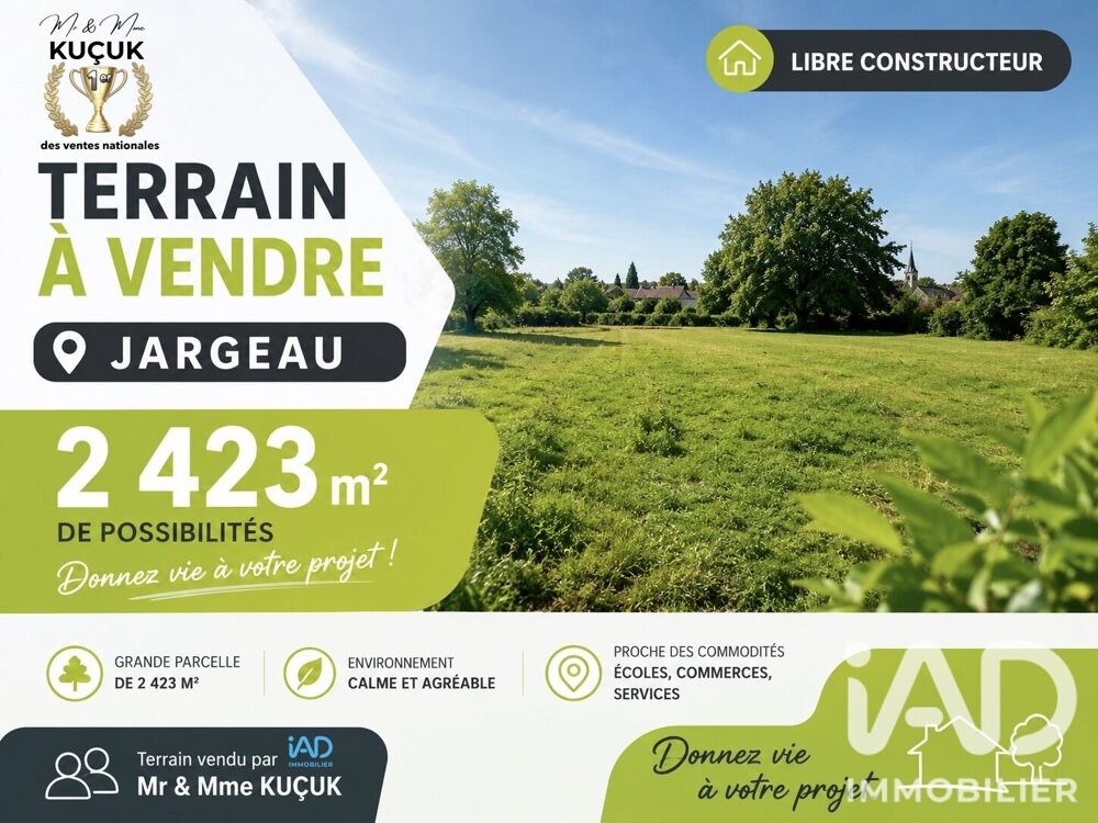 Vente Terrain Vente Terrain à bâtir 2 423 m&sup2; Jargeau