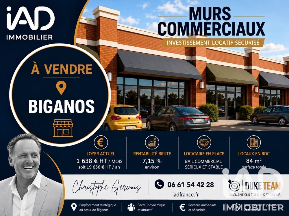   Vente Boutique/Local commercial 84 m&sup2; 