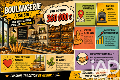 Vente Boulangerie, P&acirc;tisserie 220 m&sup2; 360000 45000 Orléans