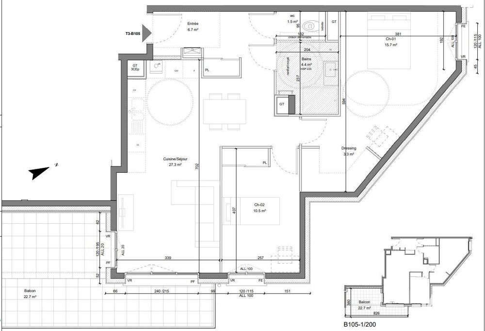 Vente Appartement 3 pièces