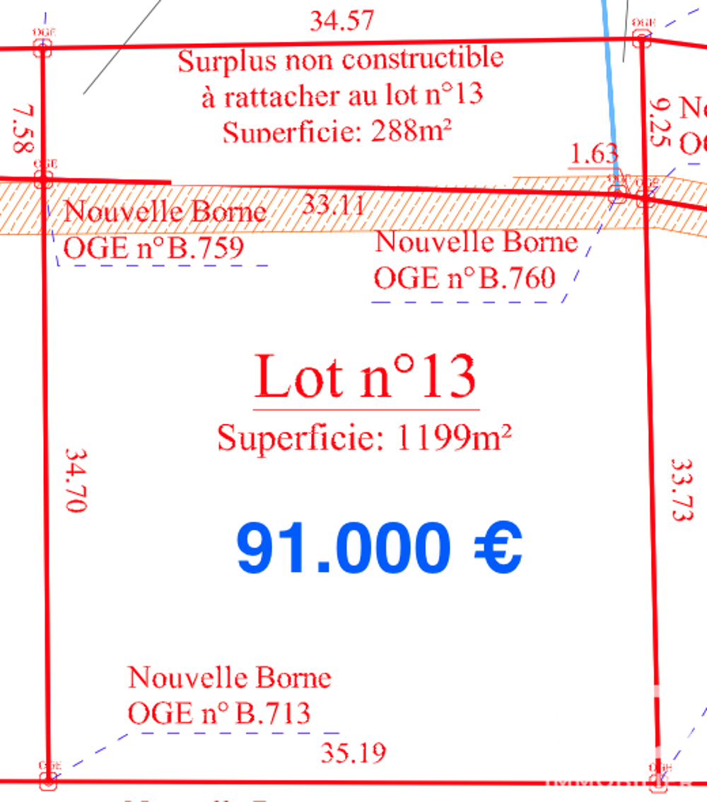 Vente Terrain Vente Terrain à bâtir 1 487 m&sup2; Feytiat