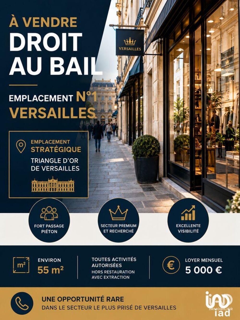 Vente Autre Vente Droit au bail 55 m&sup2; Versailles