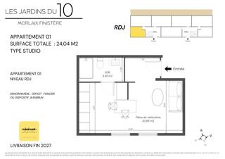  Appartement à vendre 1 pièce 24 m²