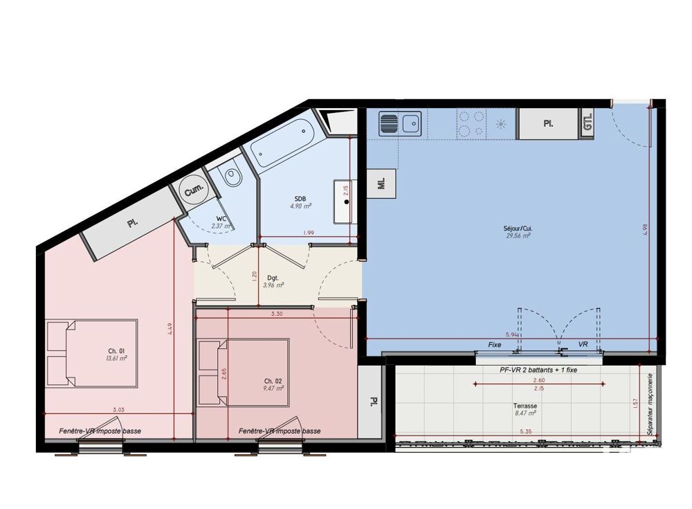 Vente Appartement 3 pièces
