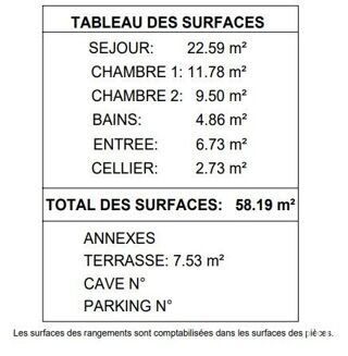  Appartement à vendre 3 pièces 58 m²