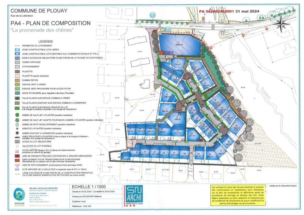 Vente Terrain Vente Terrain 548 m&sup2; Plouay