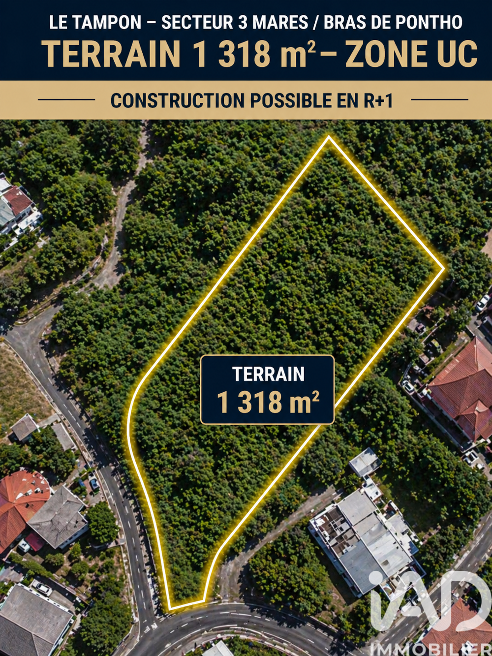 vente Terrain - 1318 m² Le Tampon (97430)