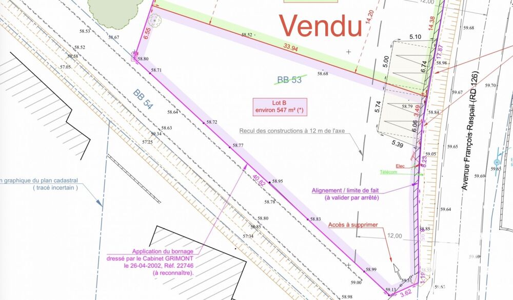 Vente Terrain Vente Terrain 547 m&sup2; Aubignan