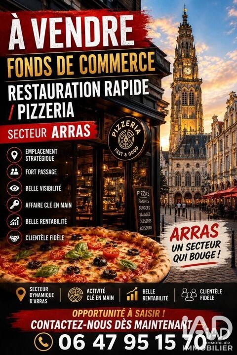 Vente Restauration rapide 340 m&sup2; 118000 62000 Arras