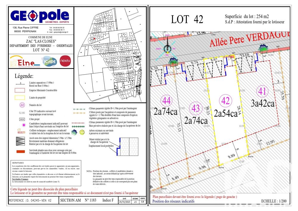 Vente Terrain Vente Terrain à bâtir 254 m&sup2; Elne